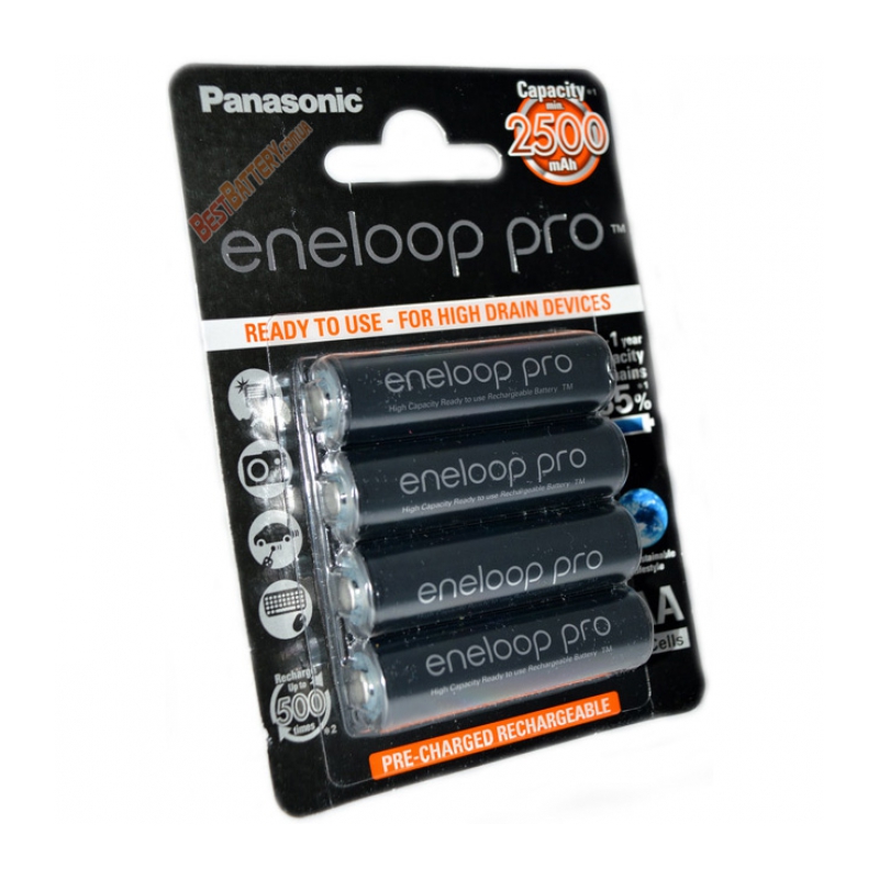 Аккумуляторы Panasonic Eneloop Pro BK-3HCDE/4BE 2500mAh, 4 шт, AA