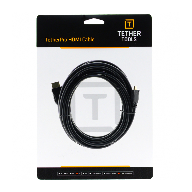 Кабель Tether Tools TetherPro HDMI Micro to HDMI 4.6m Black [H2D15-BLK]