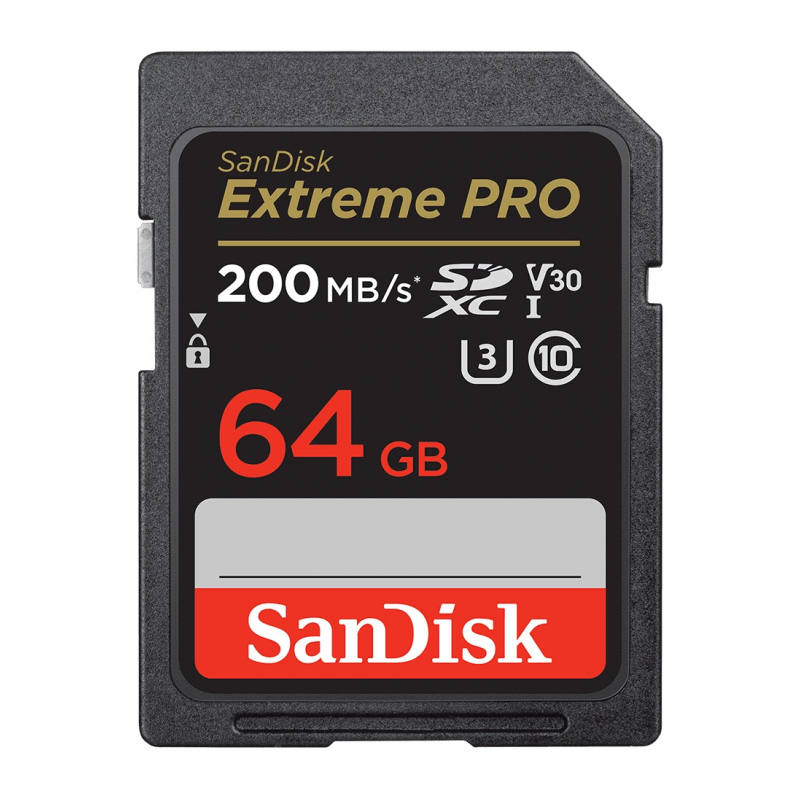 Карта памяти SanDisk Extreme Pro SDXC UHS-I Class 3 V30 200/90 MB/s 64GB SDSDXXU-064G-GN4IN