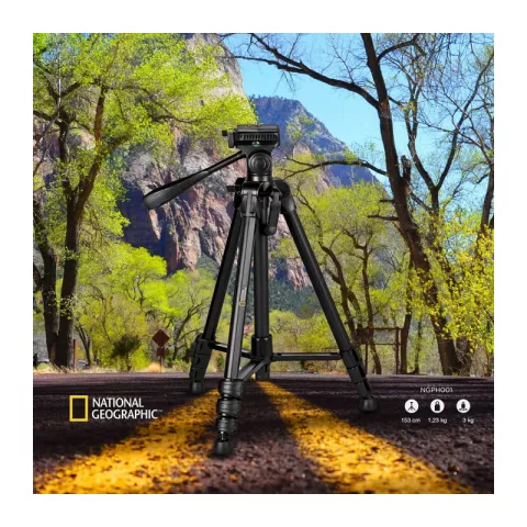 Штатив National Geographic NGPH001 с фото- и видеоголовкой для фотокамеры (черный)