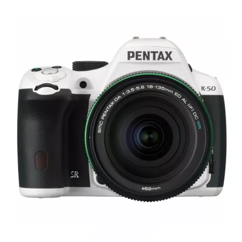 Зеркальный фотоаппарат Pentax K-50 Kit   DA L18-135 WR белый