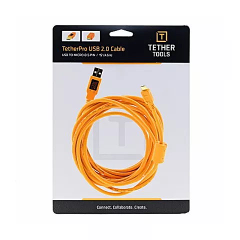 Кабель Tether Tools TetherPro USB 2.0 to Micro-B 5-Pin 4.6m Orange (CU5430ORG)