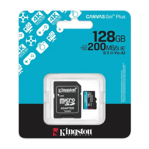 Карта памяти microSDXC 128Gb Kingston Canvas Go Plus Gen4 UHS-I U3 A2 200 MB/s + ADP NEW