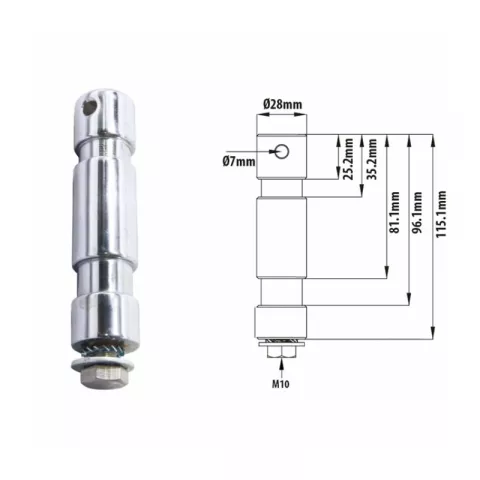 Штифт KUPO KS-034 28mm Stud w/M10 bolt 