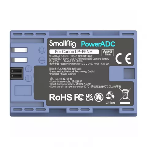 SmallRig 4264 Аккумулятор литий-ионный LP-E6NH USB-C Rechargeable Camera Battery
