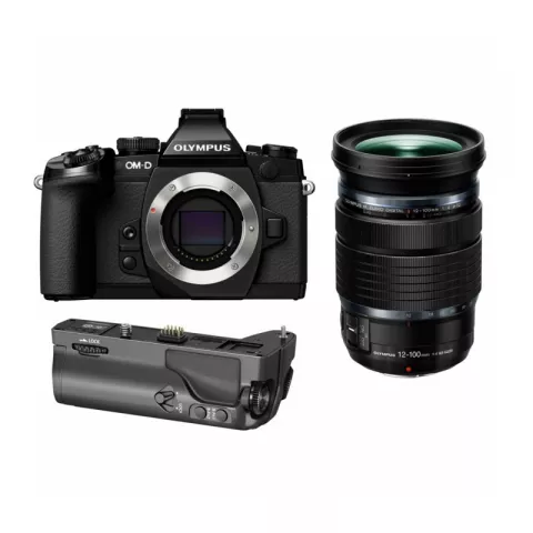 Цифровая фотокамера Olympus OM-D E-M1 Kit DIGITAL ED 12‑100 1:4.0 IS PRO + HLD-7 Black 