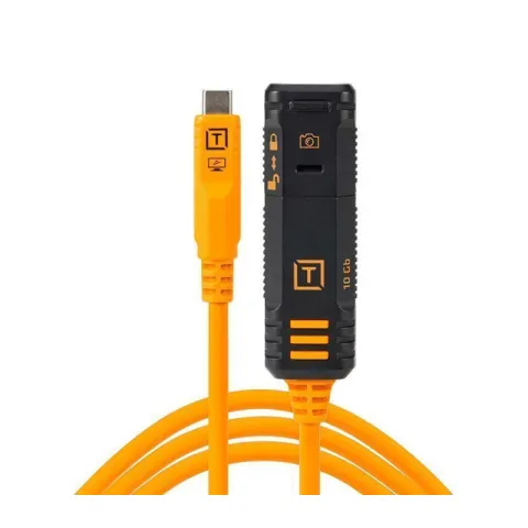 Кабель-удлинитель Tether Tools TetherPro Optima 10G USB-C (4,8m) Boost с фиксатором [TBP3G2-ORG]