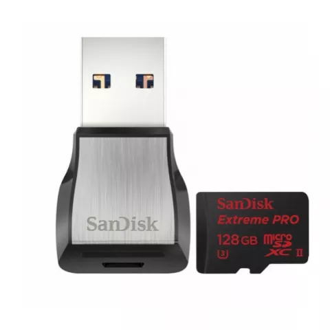 Карта памяти SanDisk Extreme Pro microSDXC UHS-II 275MB/s 128GB + USB 3.0 Reader (SDSQXPJ-128G-GN6M3)
