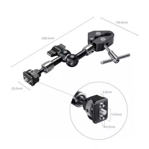 SmallRig 5310 Универсальный шарнирный держатель-струбцина для аксессуаров Magic Arm Crab Clamp (7