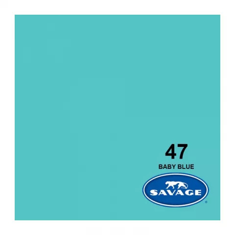 Savage 47-12 BABY BLUE, бумажный фон Голубой 2,72 х 11,0 метров