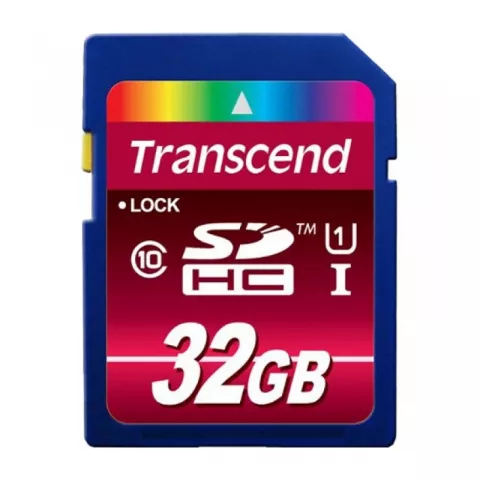 Карта памяти SD 32GB Transcend SDHC Card  Class 10 UHS-I TS32GSDHC10U1 (90/40 MB/s)