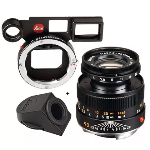 Объектив Макро набор Leica Elmar-M 90mm, F/4, макроадаптер M, угловой видоискатель M 