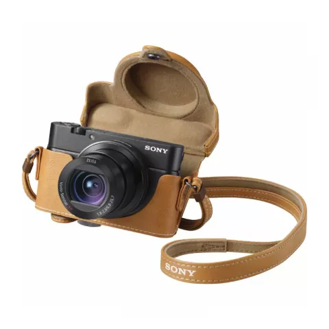 Чехол для фотоаппарата из эко кожи Sony LCJ-RXF для RX100III, RX100II, RX100 бежевый