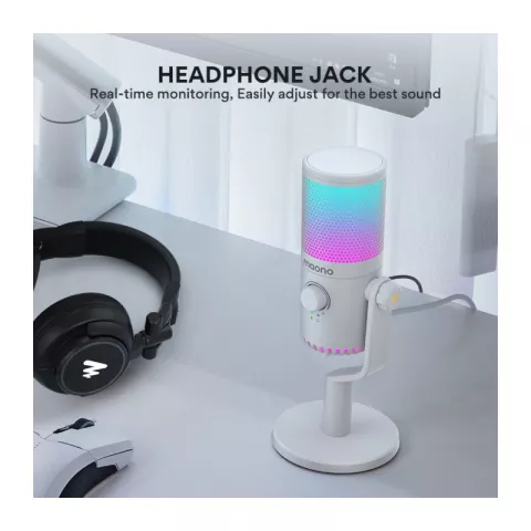 Maono DM30RGB конденсаторный USB микрофон white