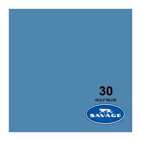 Savage 30-1253 GULF BLUE Фон бумажный голубой залив 1,35 х 11 метров