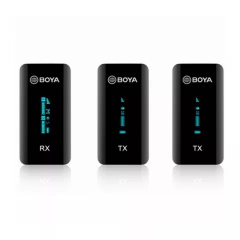 Boya BY-XM6-S2 Миниатюрная 2,4ГГц Двухканальная беспроводная микрофонная система