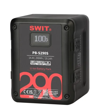 SWIT PB-S290S Аккумуляторная батарея V-Mount для кинокамер 290 Втч разъемы D-Tap, USB-A