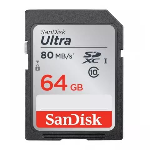 Карта памяти SanDisk Ultra SDHC Class 10 UHS-I 64GB (80/10 MB/s) (SDSDUNC-064G-GN6IN)