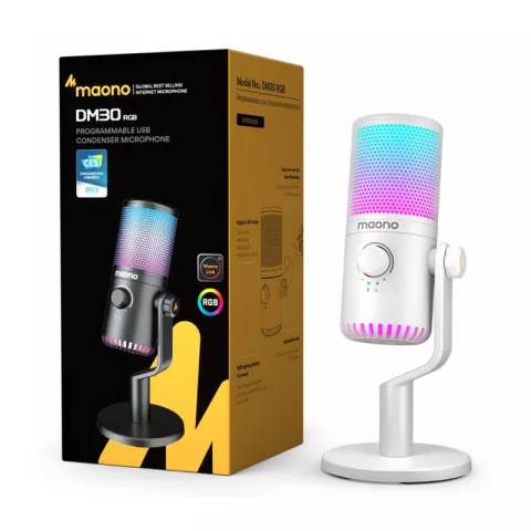 Maono DM30RGB конденсаторный USB микрофон white