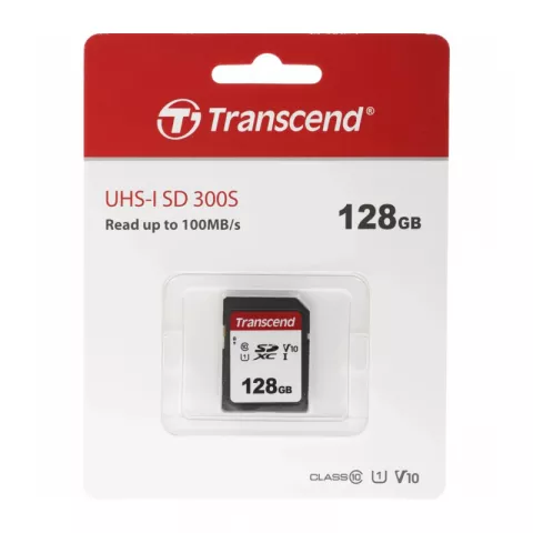 Карта памяти SD 128GB Transcend 300S SDXC UHS-I U1 [TS128GSDC300S]