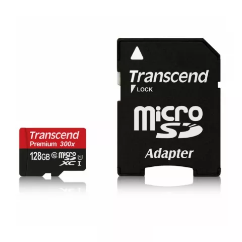 Карта памяти Transcend TS128GUSDU1 microSDXC 128GB class 10 UHS-I + SD адаптер