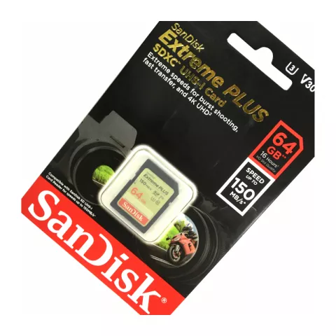 Карта памяти Sandisk Extreme PLUS SDXC Class 10 UHS-I V30 U3 150/60 MB/s 64GB SDSDXW6-064G-GNCIN