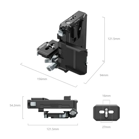 SmallRig 5227 Адаптер крепления аккумулятора V Mount Battery Arca-Swiss QR Plate Kit