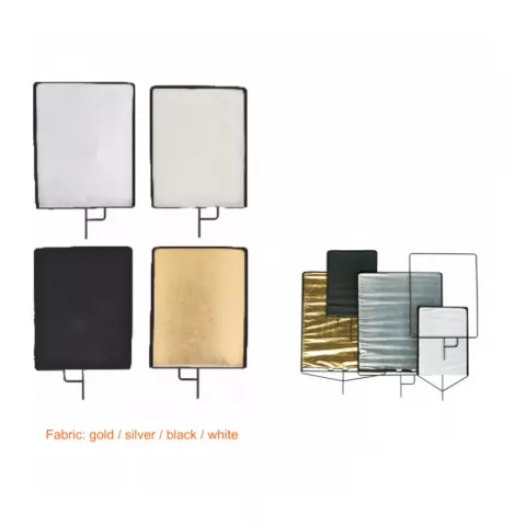 E-Image F01-30 Flag panel aluminum alloy gold/silver/black/white Флаг 4в1 76x91 cm