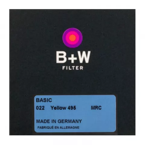 B+W BASIC 022 Yellow MRC 495 77mm Светофильтр жёлтый для черно-белой съемки (1102646)