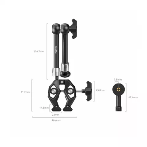 SmallRig 4454 Универсальный держатель-струбцина для экшн-камер Crab-Shaped Clamp with Magic Arm