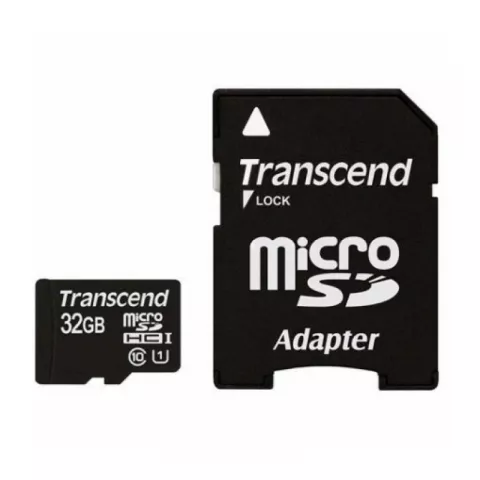 Карта памяти Transcend TS32GUSDU1 microSDHC 32GB class 10 UHS-I + SD адаптер
