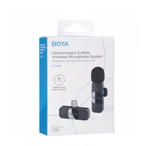 Boya BY-V10 Сверхкомпактная 2,4ГГц Беспроводная Микрофонная Система, USB-C