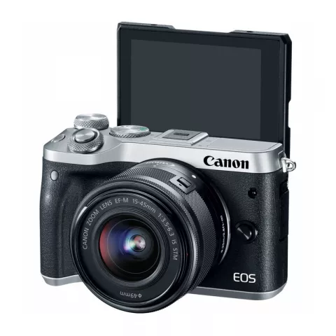 Цифровая фотокамера Canon EOS M6 Kit EF-M 15-45mm f/3.5-6.3 IS STM серебристая