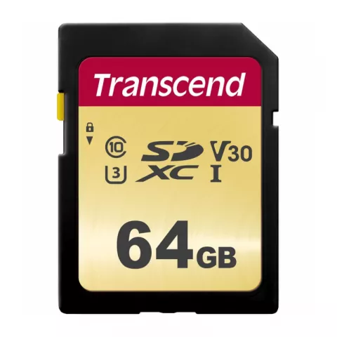 Карта памяти SD 64GB Transcend 500S SDXC UHS-I U3 V30 [TS64GSDC500S]