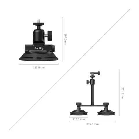 SmallRig 5843 Комплект держатель с присосками для установки экшен-камер на автомобили