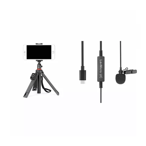 Комплект Петличный микрофон Saramonic LavMicro UC c кабелем 1,7м (USB-C) + Joby TelePod Mobile