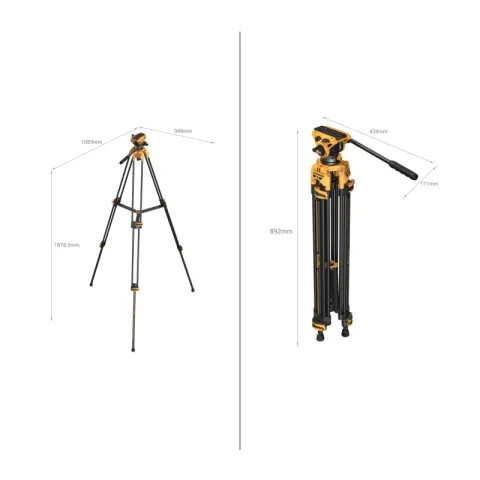 SmallRig 5523 штатив AD-01 (BumbleBee Edition) с видеоголовой/алюминиевый Heavy-Duty Fluid Head