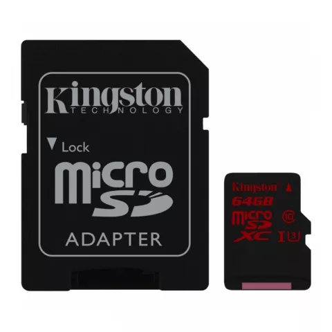 Карта памяти Kingston SDCA3/64GB MicroSDXC 64GB Class 10 UHS-I U3 + Адаптер (90/80 Mb/s)
