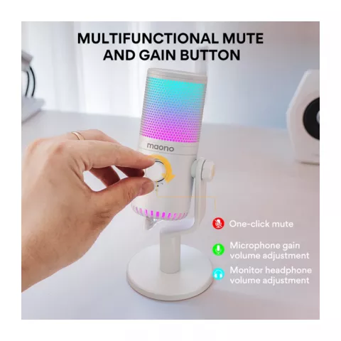 Maono DM30RGB конденсаторный USB микрофон white