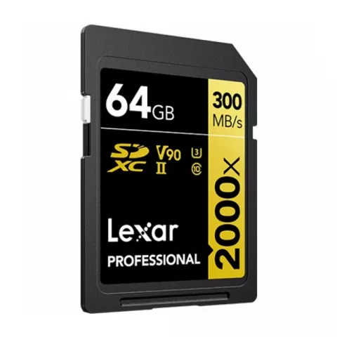 Карта памяти 64ГБ Lexar Professional GOLD Series 2000x SDXC UHS-II C10 V90 U3 (300/260 MB/s)