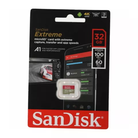 Карта памяти SanDisk Extreme microSDHC UHS-I U3 V30 A1 100/60 MB/s 32Gb (SDSQXAF-032G-GN6MN)