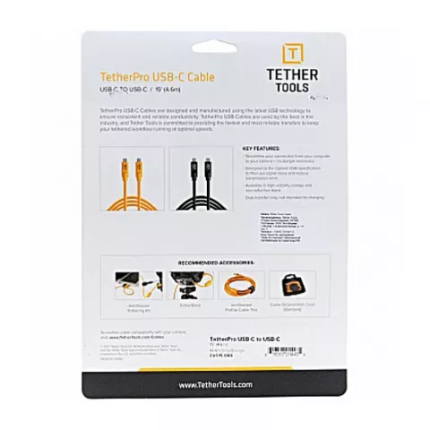 Кабель Tether Tools TetherPro USB-C to USB-C 1m Orange (CUC03-ORG)