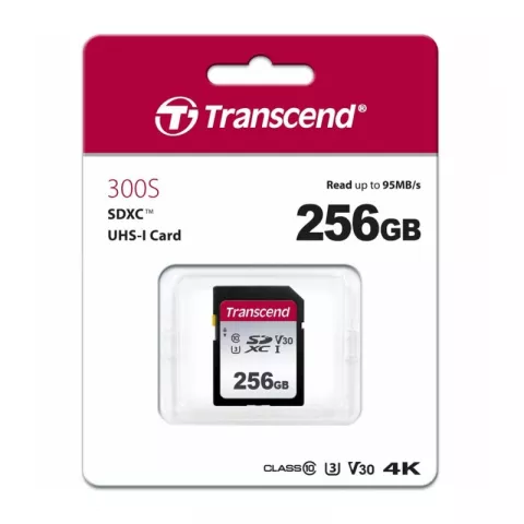Карта памяти SD 256GB Transcend 300S SDXC UHS-I U3 V30 [TS256GSDC300S]