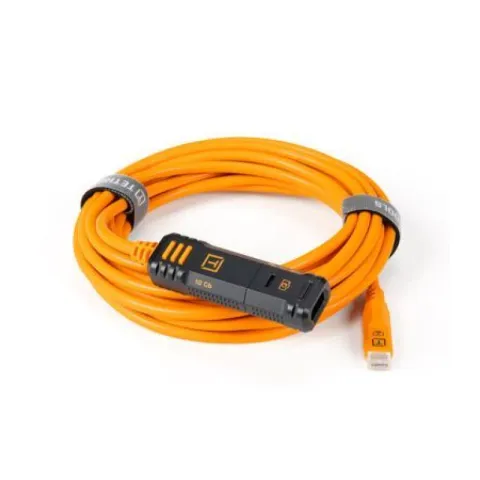 Кабель-удлинитель Tether Tools TetherPro Optima 10G USB-C (4,8m) Boost с фиксатором [TBP3G2-ORG]