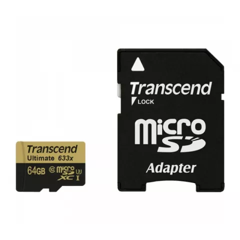 Карта памяти Transcend TS64GUSDU3 microSDXC 64GB Ultimate class 10 UHS-I U3 633X + Adapter (95/85 Mb/s)