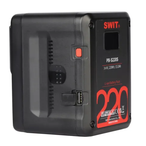 SWIT PB-S220S Аккумуляторная батарея V-Mount для кинокамер 220 Втч разъемы D-Tap, USB-A
