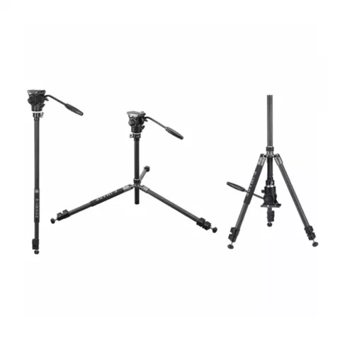 E-IMAGE TC604 PLUS Carbon fiber light weight tripod Штатив с видеоголовой c функцией монопода