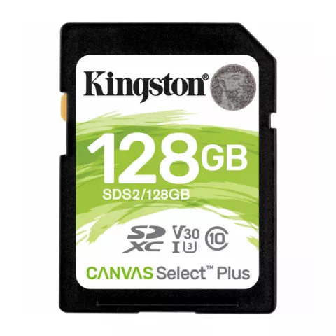 Карта памяти 128Gb Kingston Canvas Select Plus SDXC UHS-I U3 V30 (100/85 Mb/s) SDS2/128GB