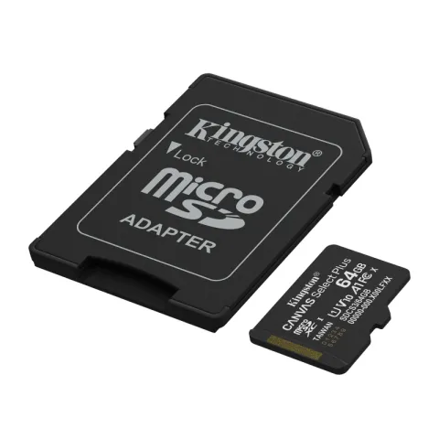 Карта памяти micro SDXC 64Gb Kingston Canvas Select Plus Gen3 UHS-I U1 + ADP