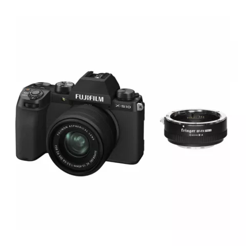 Цифровая камера Fujifilm X-S10 Kit XC 15-45mmF3.5-5.6 OIS PZ + адаптер Fringer EF-FX Pro II